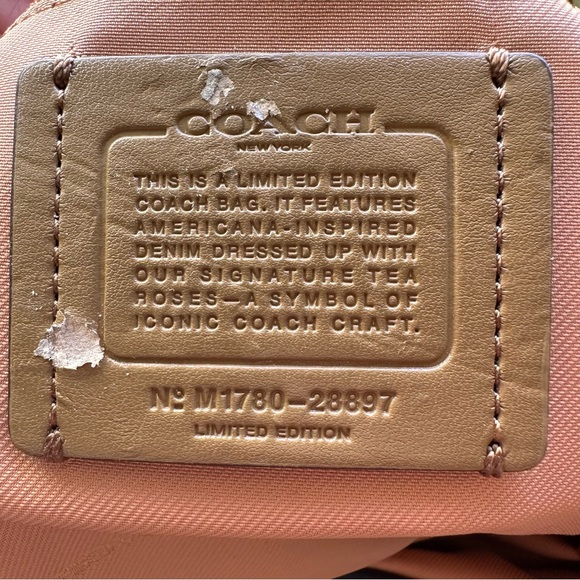 Coach Edie 31 Denim Tea Rose Appliqué Limited Edition Shoulder Bag - Picture 17 of 17